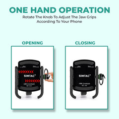 Simtac MHC3 Super Grip motorcycle mobile holder with QC 3.0 charger