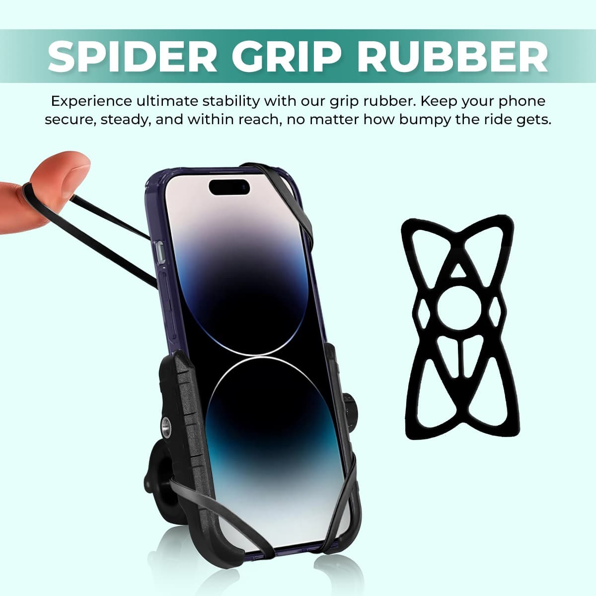 Simtac MHC3 Super Grip motorcycle mobile holder with QC 3.0 charger