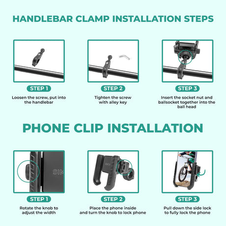 Simtac JQL1 Quick Lock Jaw Grip Mobile Holder for Bike Motorcycle Phone Mount