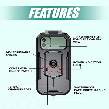 Simtac MHWPWC-15C waterproof wireless charging bike mobile holder