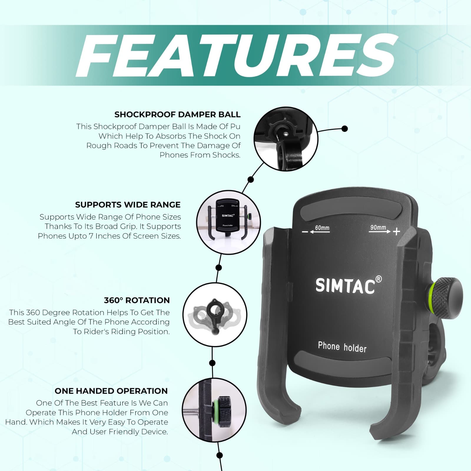 Simtac MH01 super grip bike mobile holder