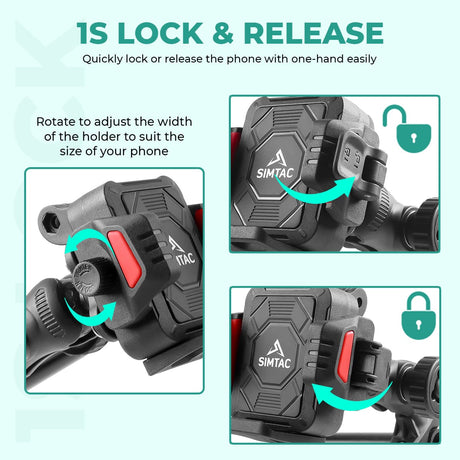 Simtac SQL2-PRO quick lock super grip pro bike mobile holder