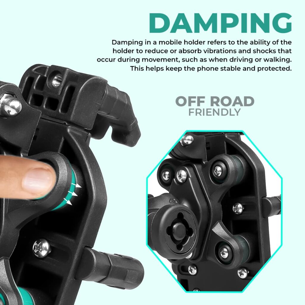 Simtac MH03-PRO Octo Grip motorcycle mobile holder with vibration damper