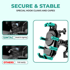 Simtac MH03WC-PRO Octo Grip wireless charging motorcycle mobile holder