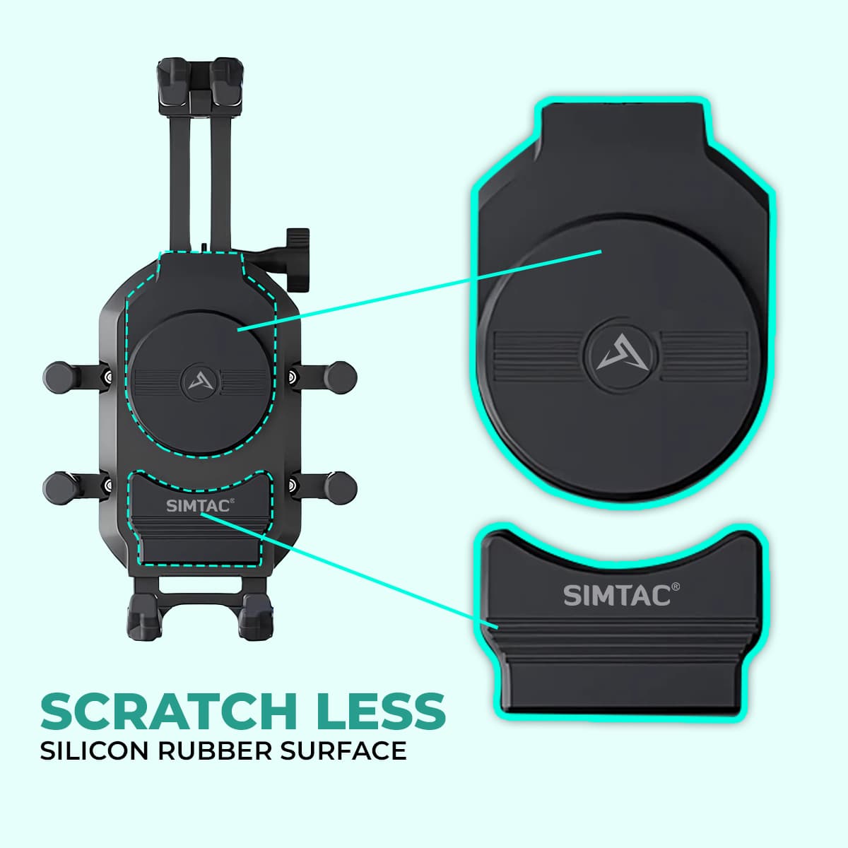 Simtac MH03WC-PRO Octo Grip wireless charging motorcycle mobile holder