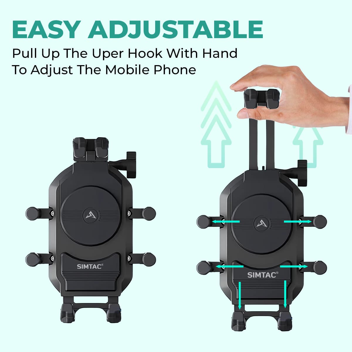 Simtac MH03WC-PRO Octo Grip wireless charging motorcycle mobile holder