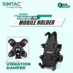 Simtac MH02-PRO Spider Grip motorcycle mobile holder with vibration damper
