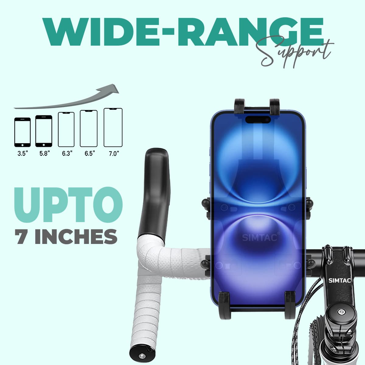 Simtac MH02-PRO Spider Grip motorcycle mobile holder with vibration damper