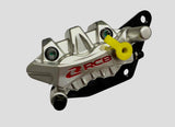 RCB S-26 Series front motorcycle brake caliper 01BC096 in Silver and Black, aluminium construction for compatible Yamaha Aerox and R15 applications.