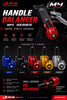 RCB M4 Series 01BL004 CNC alloy motorcycle handlebar end balancer and handlebar weight, available in Red, Silver and Black.