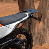 Auto Engina Saddle Stay and Top Rack Combo for 2026 KTM 390 Enduro R with Gloss Black powder-coated soft luggage carrier system