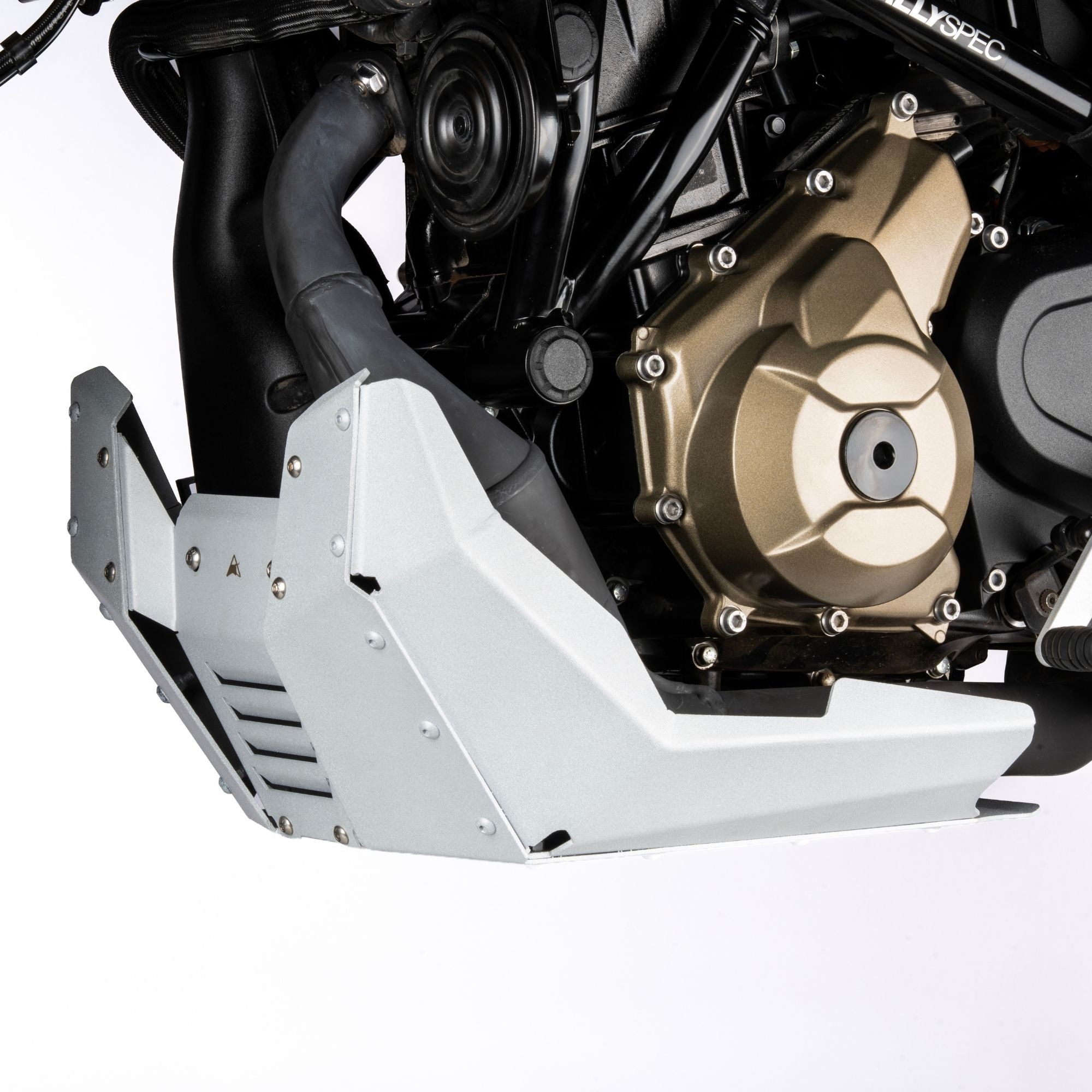 Auto Engina Mirage Silver Bash Plate for TVS Apache RTX 300 2.5mm Aluminium Skid Plate