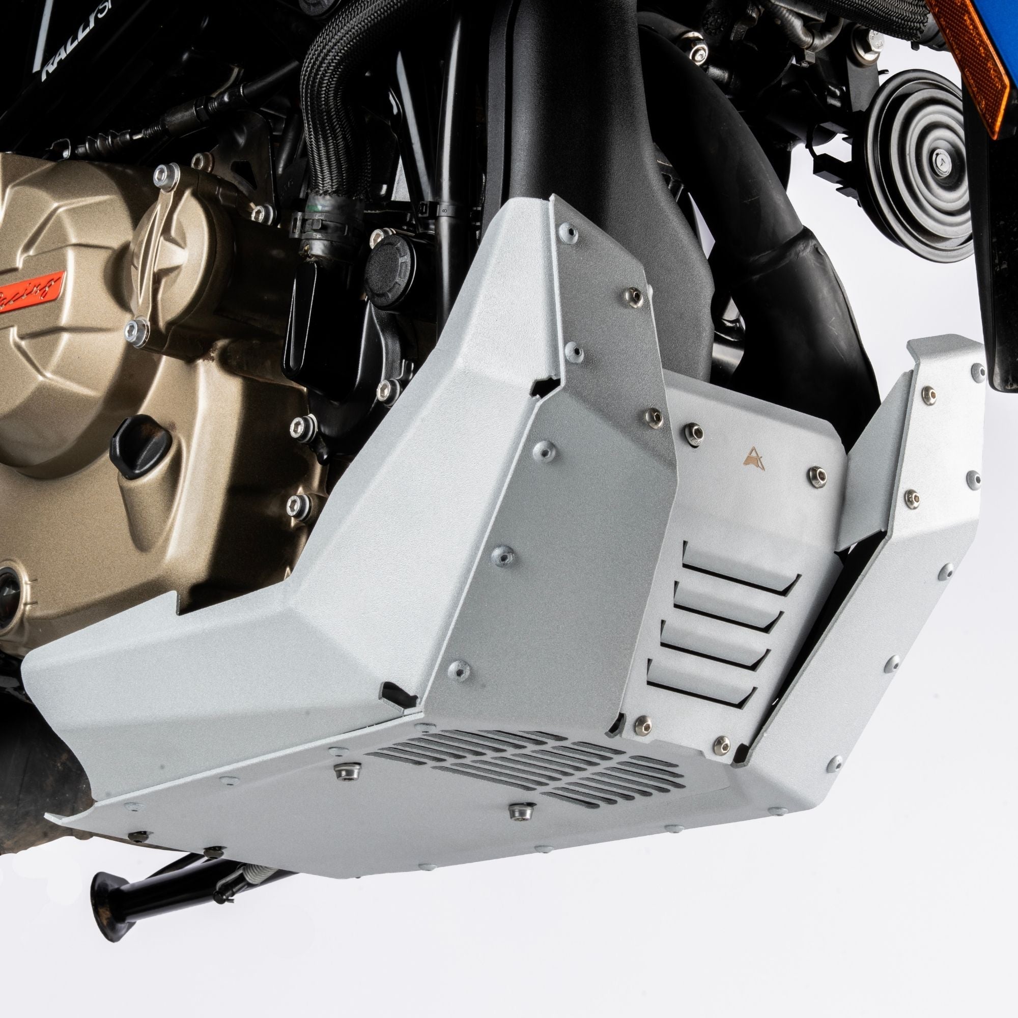 Auto Engina Mirage Silver Bash Plate for TVS Apache RTX 300 2.5mm Aluminium Skid Plate