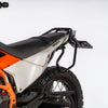 Auto Engina Saddle Stay and Grab Bar for 2026 KTM 390 Enduro R in Gloss Black with soft luggage and saddle bag support