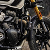 Auto Engina textured black crash guard with built-in sliders for Triumph Scrambler 400X motorcycle