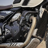 Auto Engina textured black crash guard with built-in sliders for Triumph Scrambler 400X motorcycle