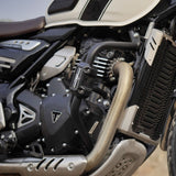Auto Engina textured black crash guard with built-in sliders for Triumph Scrambler 400X motorcycle