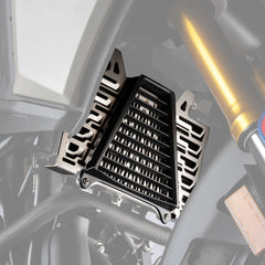 Auto Engina Stainless Steel Radiator Guard for TVS Apache RTX 300 Textured Black