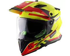 Axor X-cross Flash Motorbike Helmet  (Neon Yellow Red)