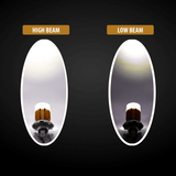 Universal H4 LED headlight bulb for bike and car with 2000LM white light and multicolor LED ring