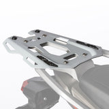 Auto Engina Aluminium Top Rack Plate for TVS Apache RTX 300 – Textured Black & Mirage Silver Luggage Mounting Plate