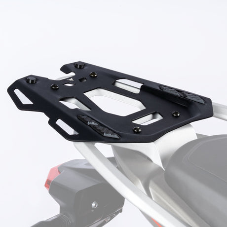 Auto Engina Aluminium Top Rack Plate for TVS Apache RTX 300 – Textured Black & Mirage Silver Luggage Mounting Plate