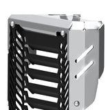 Auto Engina Black-Silver aluminium and stainless steel radiator guard for Triumph Scrambler 400X motorcycle