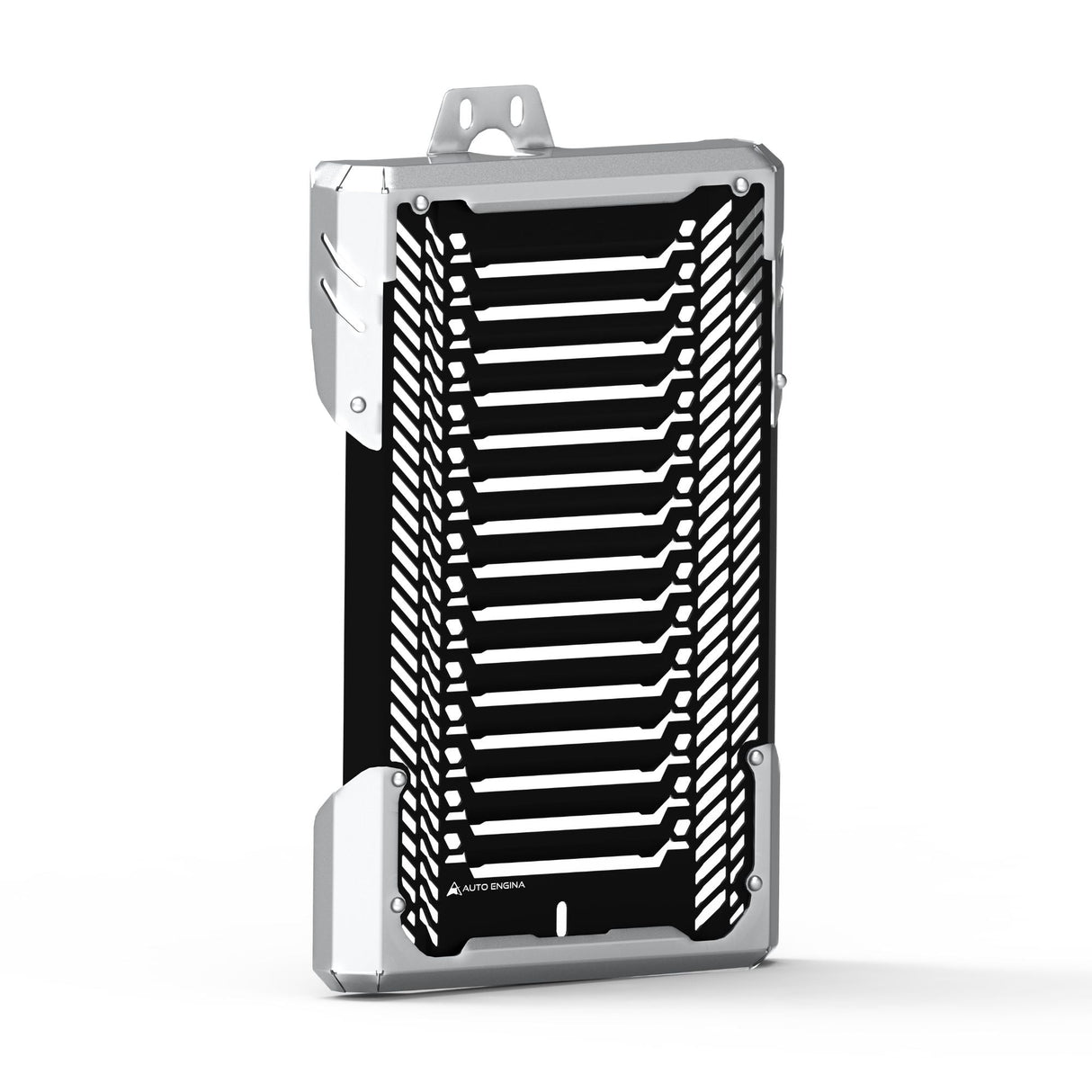 Auto Engina Black-Silver aluminium and stainless steel radiator guard for Triumph Scrambler 400X motorcycle