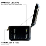 Auto Engina 72L Black Aluminium Panniers for Royal Enfield Himalayan 450 Adventure Touring Motorcycle