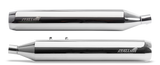 Silver Stallion Longshot performance exhaust installed on Royal Enfield Super Meteor 650 with premium silver finish
