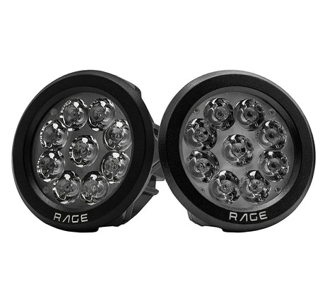 Maddog Rage Auxiliary LED Lights 11600 Lumens for Motorcycle with 380m Beam and IP67 Waterproof Design