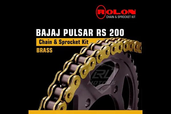 Bajaj Pulsar RS 200 Rolon Brass Chain & Sprocket Kit