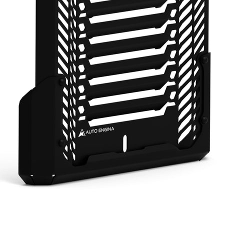 Auto Engina black aluminium and mild steel radiator guard for Triumph Scrambler 400X motorcycle