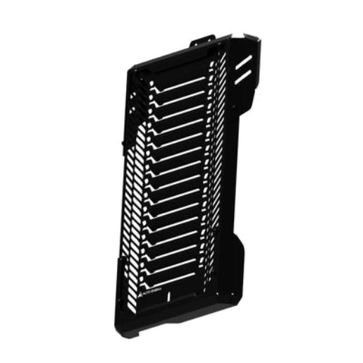 Auto Engina black aluminium and mild steel radiator guard for Triumph Scrambler 400X motorcycle