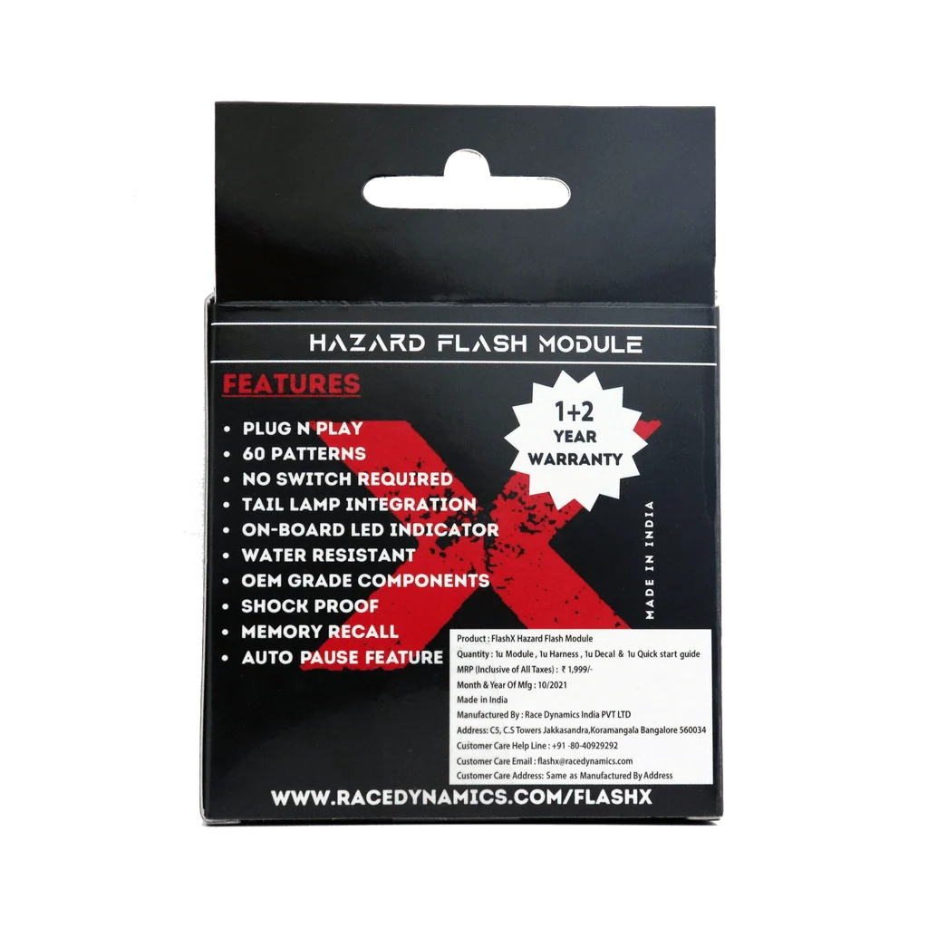 Race Dynamics Flash X hazard module for Hero Xpulse 200 and Xpulse 200 4V with 60 blink patterns