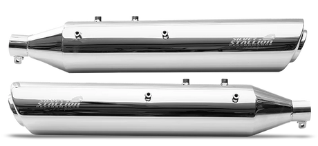 Silver Stallion performance exhaust for Royal Enfield Classic 650 available in silver matte black and brushed finish