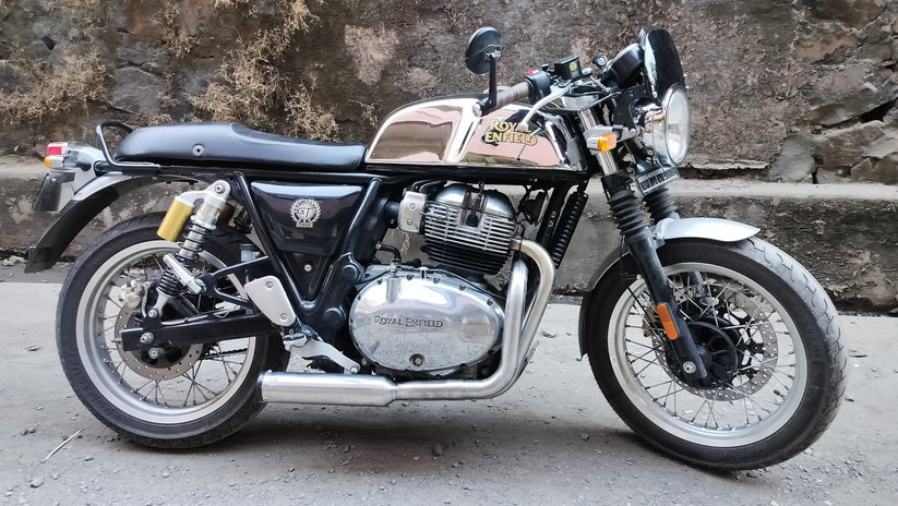 SS Motocorp 2x1 Full System Exhaust Short Can for Royal Enfield Interceptor 650 Continental GT 650 with Y Joint