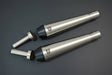 SS Motocorp Slip-On Exhaust Pair Conical Tip Slim Cans for Royal Enfield Interceptor 650 GT 650 Steel Finish