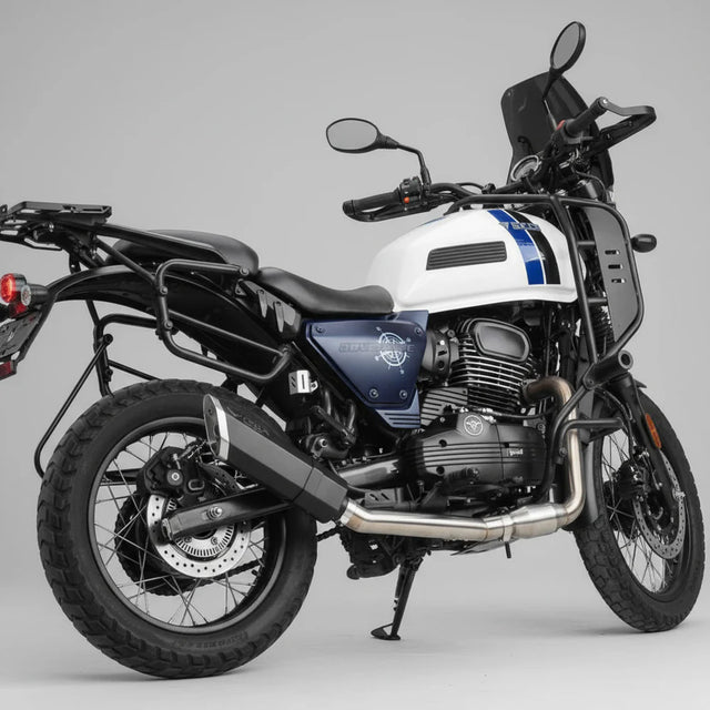 Barrel Rogue 2.0 exhaust Yezdi Adventure with link pipe performance slip on exhaust India