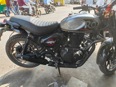 KP Racing Mini Dolphin Black Exhaust for Royal Enfield Hunter 350 Bullet 350 Classic 350 Reborn Meteor 350 Deep Bassy Sound Silencer