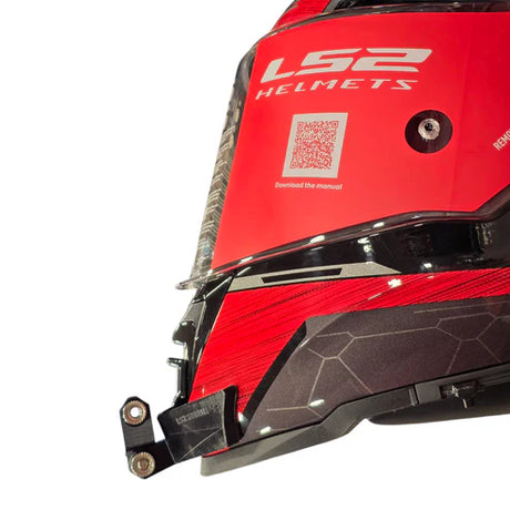 LS2 Storm 1 helmet chin mount installed for GoPro POV riding footage