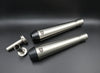 SS Motocorp Slip-On Exhaust Pair Conical Tip Slim Cans for Royal Enfield Interceptor 650 GT 650 Steel Finish