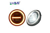 LIU HJG Minus 7 Inch 110W LED Headlight With Ring for Royal Enfield Thar Gypsy Harley Davidson