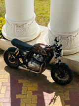 SS Motocorp 2x1 Full System Exhaust Short Can for Royal Enfield Interceptor 650 Continental GT 650 with Y Joint