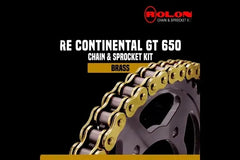 Royal Enfield Interceptor 650 / Continental GT 650 Rolon Brass Chain Sprocket Kit