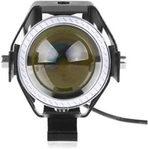 HJG Projector Angel Eyes LED Fog Light For Bike Universal For All Bike (Blue Angel Eyes, 1pc)