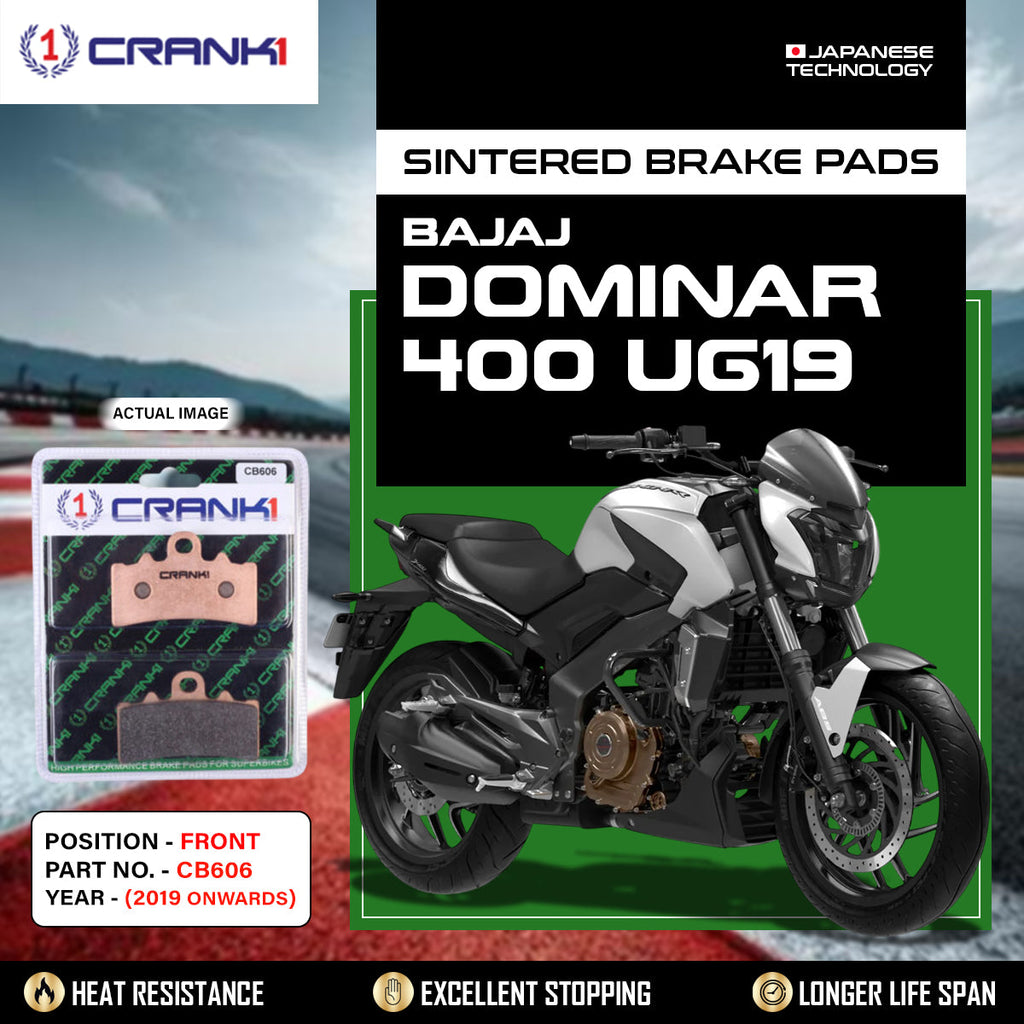 CRANK1 CB606 Sintered Front Brake Pads for Bajaj Dominar 400 UG19 (2019 Onwards)