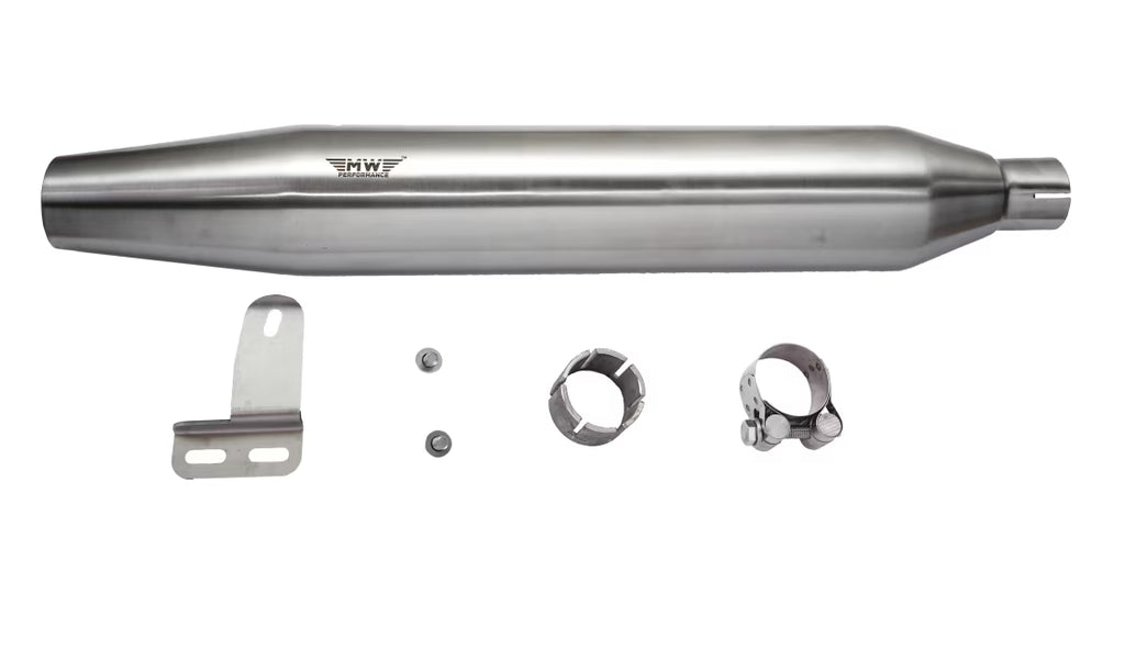 Motowings Type II cone barrel steel matte exhaust Royal Enfield Classic 350 500 UCE premium slip on exhaust