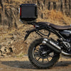 Auto Engina 42L Aluminium Top Box for Triumph Scrambler 400X in black with rack plate, inner bag and backrest