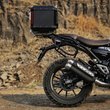 Auto Engina 42L Aluminium Top Box for Triumph Scrambler 400X in black with rack plate, inner bag and backrest